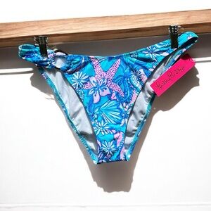 🌻NEW Lilly Pulitzer Kylen Amalfi Blue 'Sound the Sirens' Bikini Bottom Size 10